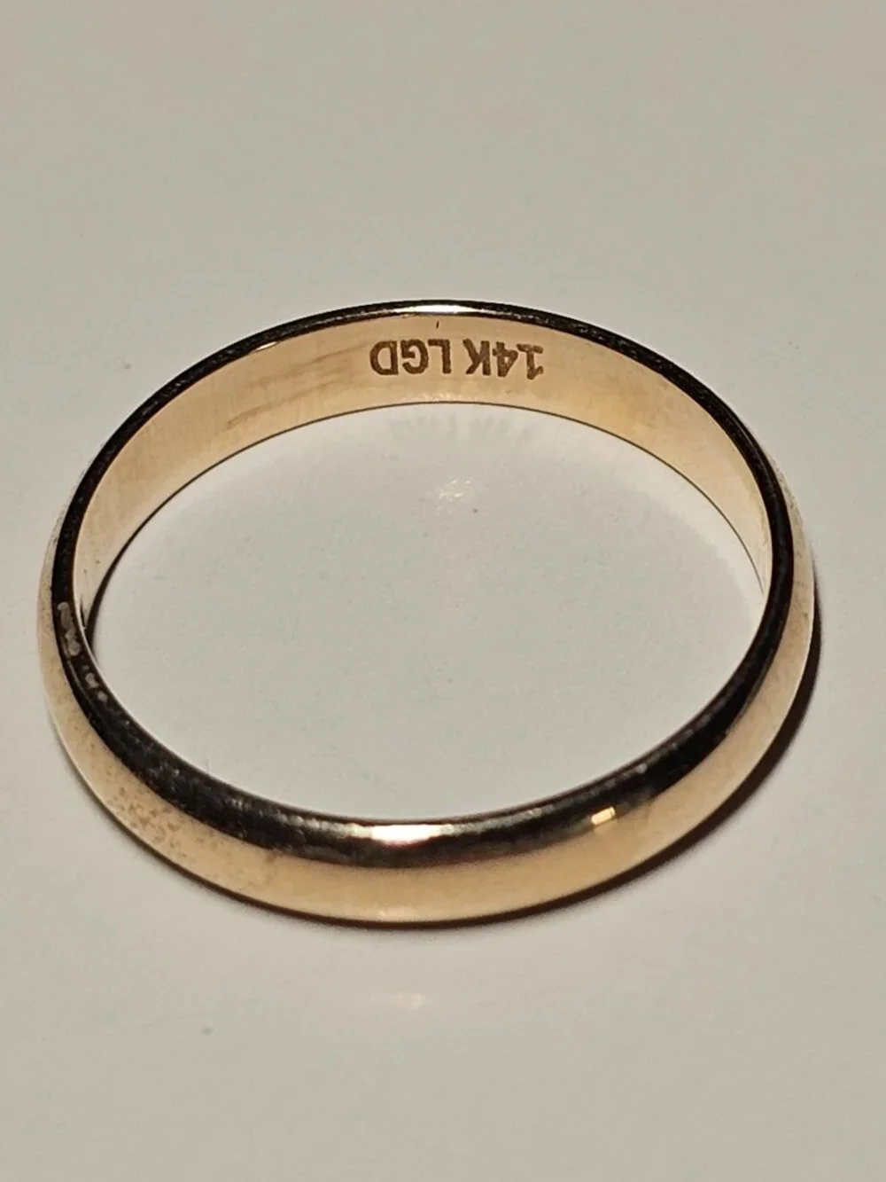 14KT GOLD PLAIN WEDDING BAND 3MM SIZE 4.5